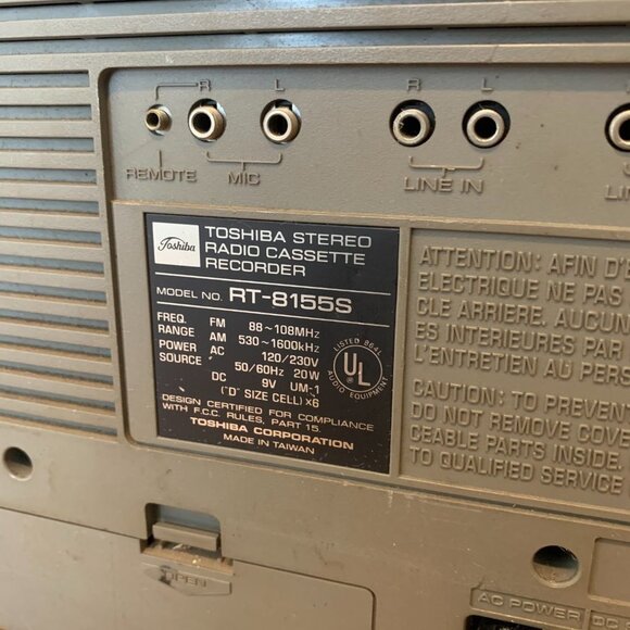 Vintage 1980's Toshiba AM/FM Portable Cassette Radio Recorder Boombox - Picture 14 of 16